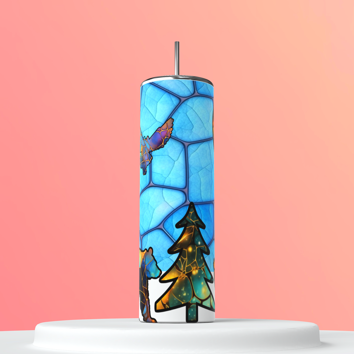 Stained Glass Animals Tumbler