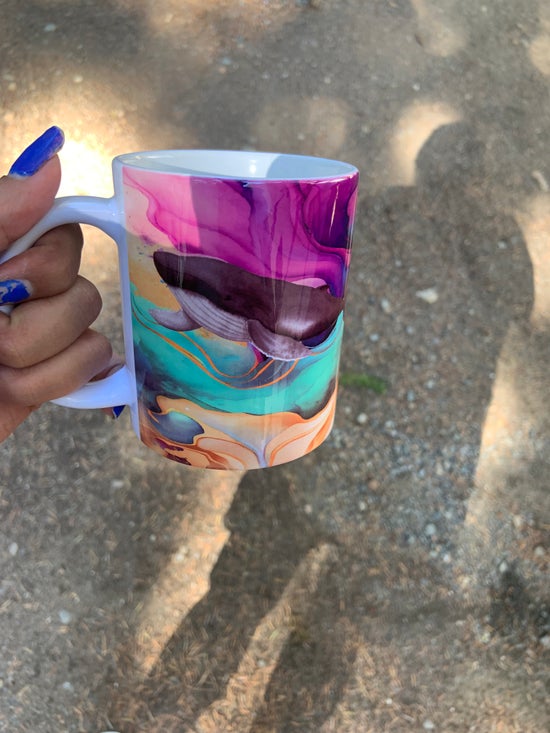 Colourful Whales Mug