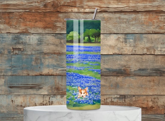 Corgis in the field Tumbler