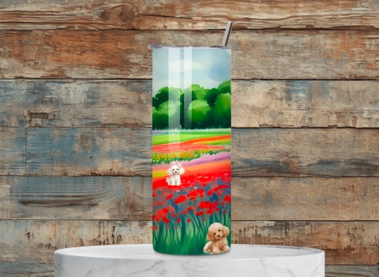 Poodles in the field tumbler